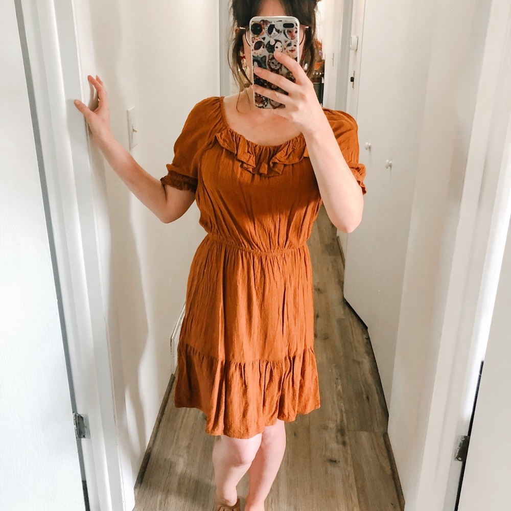 Burnt Orange Boho Dress